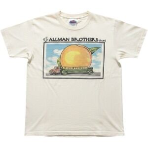 Vintage Allman Brothers Band Seven Turns Tour 1990 T-Shirt Cream Single Stitch L
